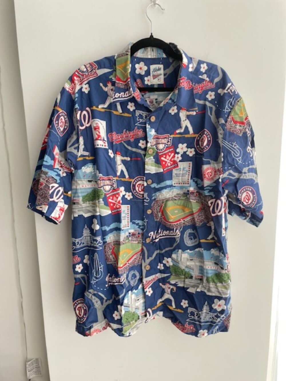 REYN SPOONER WASHINGTON NATIONALS MLB Scenic Hawaiian Shirt Mens XXL 2XL Cotton